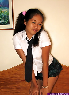  xxx pics Young looking Asian schoolgirl sports, ass , schoolgirl  cum-in-pussy